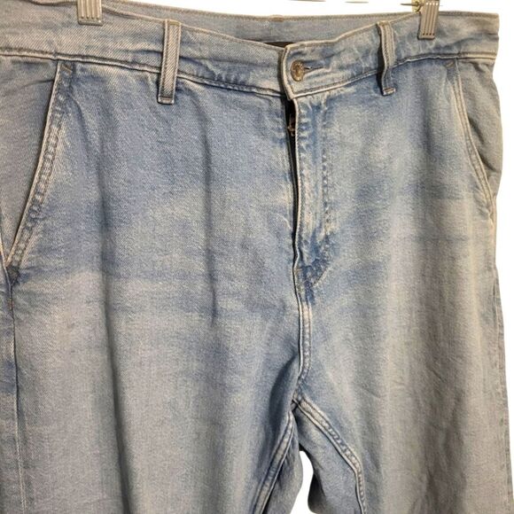 Uniqlo Relaxed Fit Light Blue Men's Drawstring Jeans, Waist 33-36 inches - Picture 5 of 8